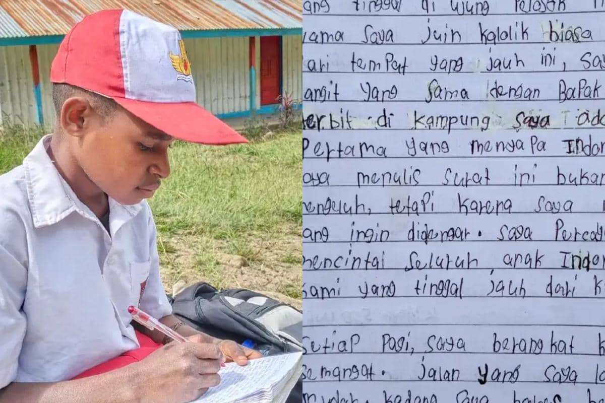 Viral! Siswa SD Asal Papua Tulis Surat untuk Presiden Prabowo