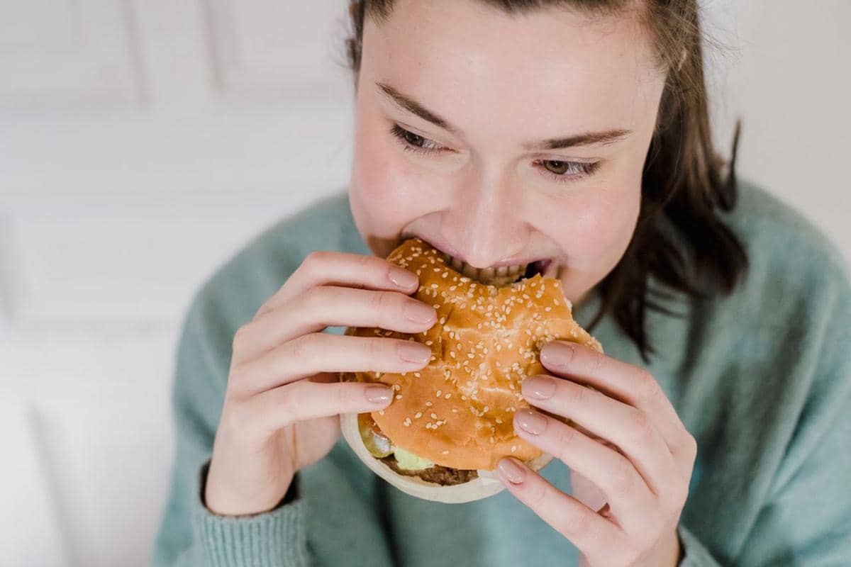 ilustrasi makan burger