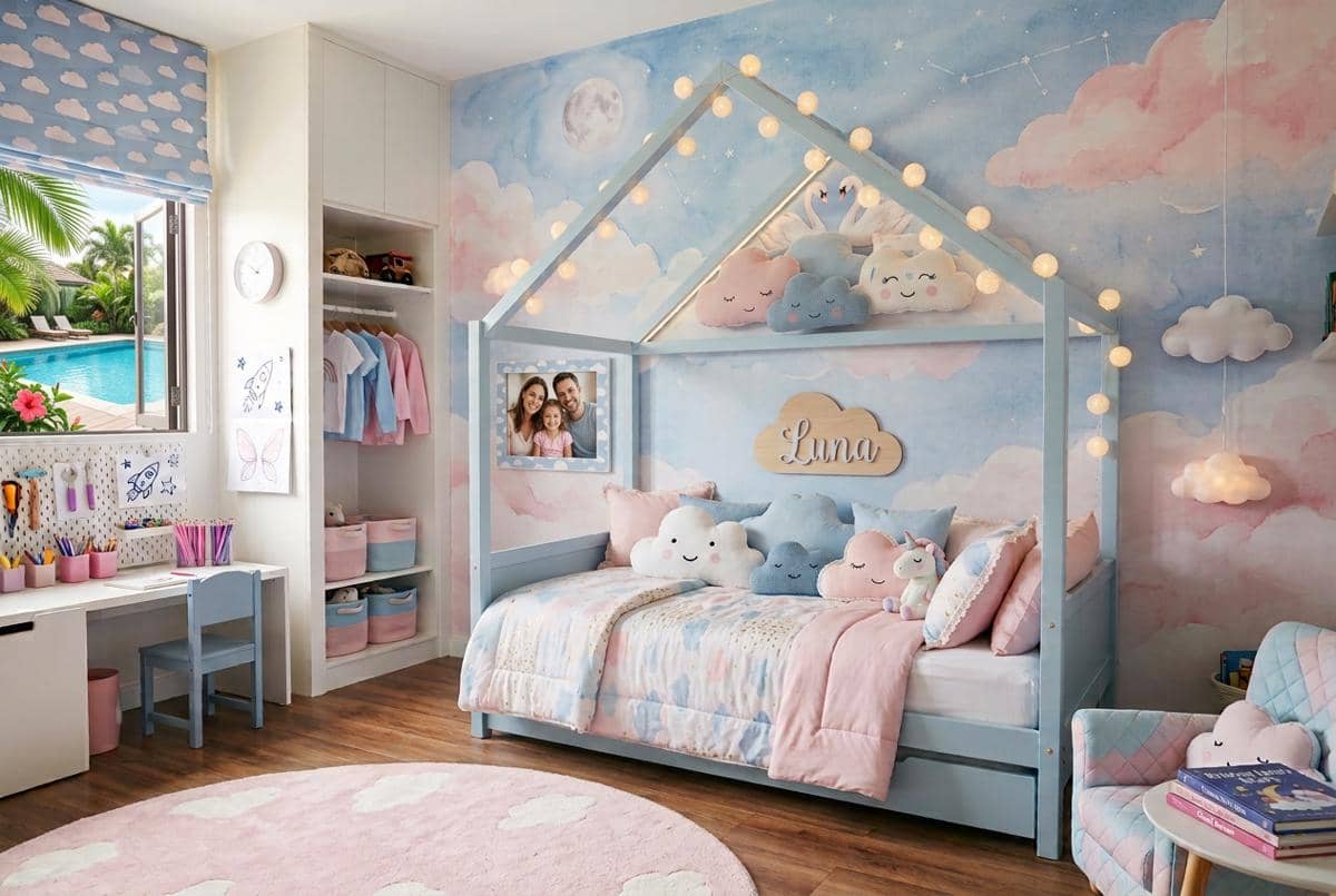 10 Ide Kamar Anak Bertema Awan, Bergaya Minimalis hingga Nuansa Pastel
