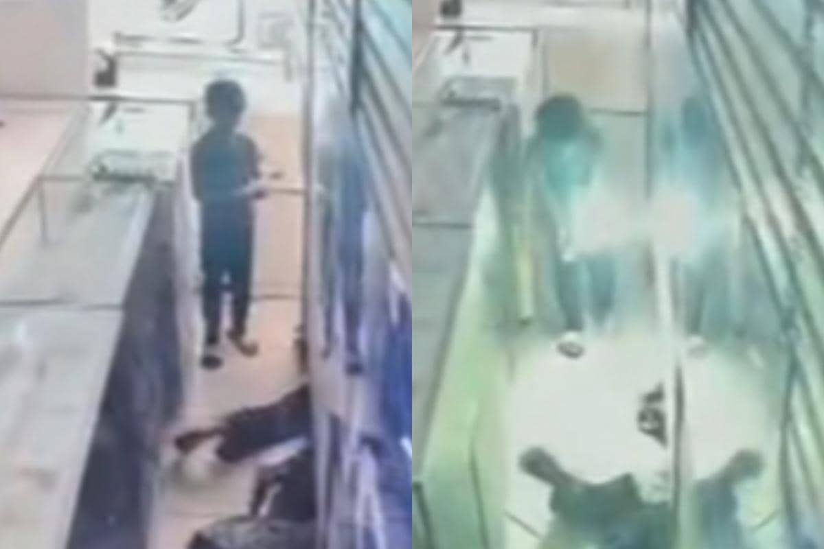 Rekaman CCTV menangkap cara bocah bobol toko HP di Padang
