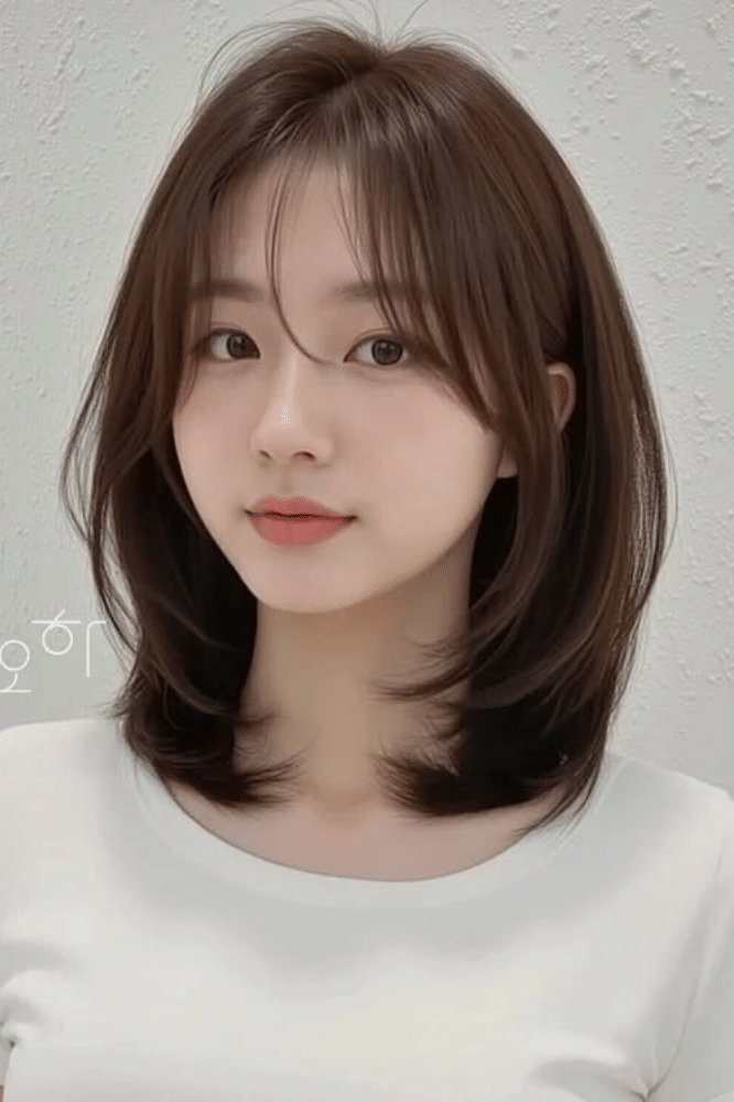 Short Oval Layer dengan Poni Curtain 