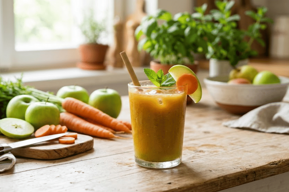 Jus detox wortel dan apel hijau