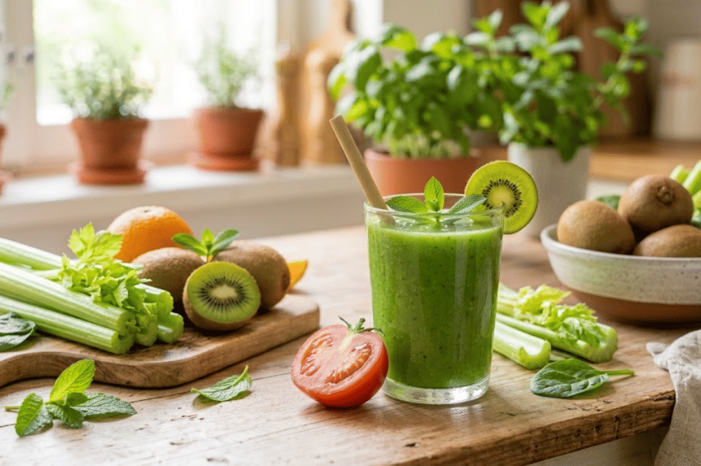 Jus detox seledri dan kiwi