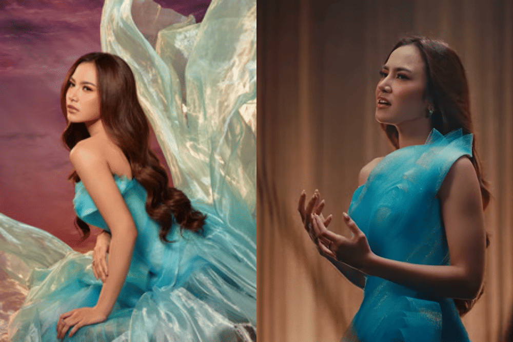Penampilan Mahalini di Video Klip 'Percuma', Anggun dengan Gaun Biru