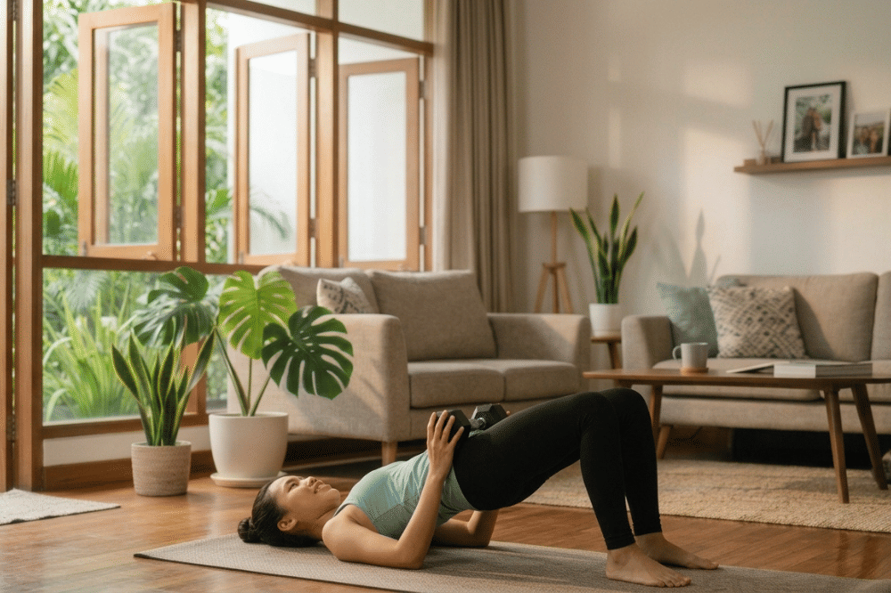 Glute bridge dengan beban