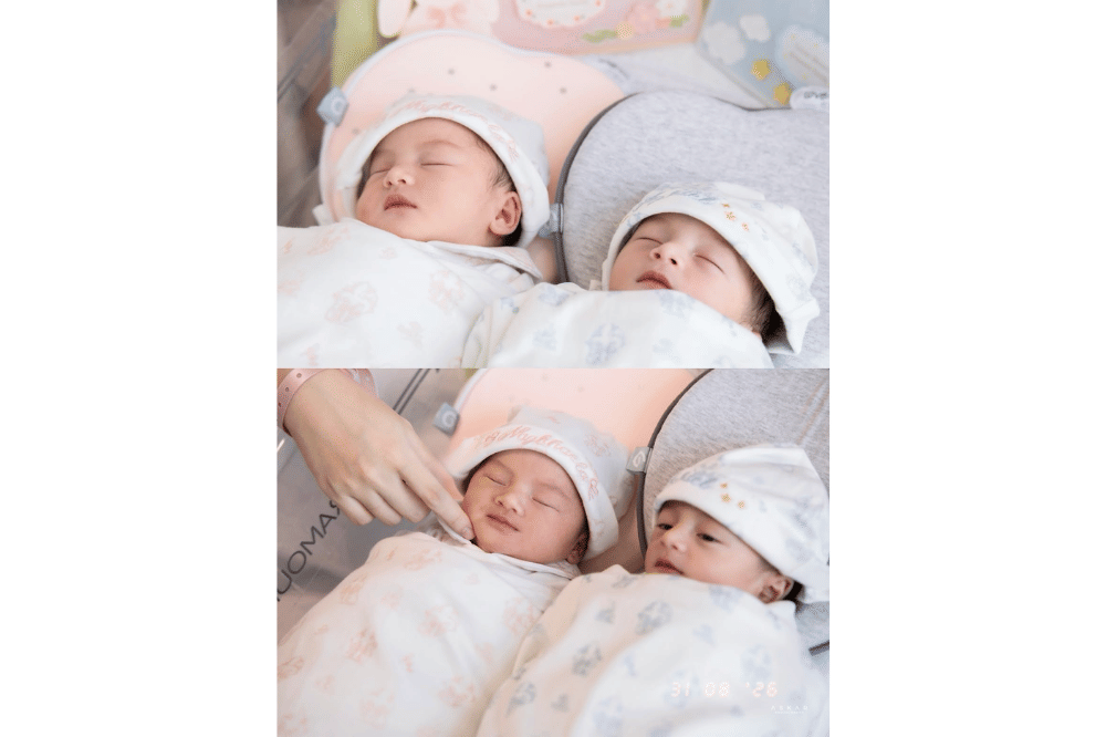 Foto anak kembar Nanda Arsyinta dan Ardya Tridwantoro