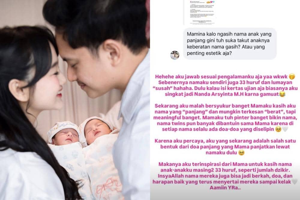 Nama Anaknya Dikomentari Terlalu Panjang, Ini Kata Nanda Arsyinta