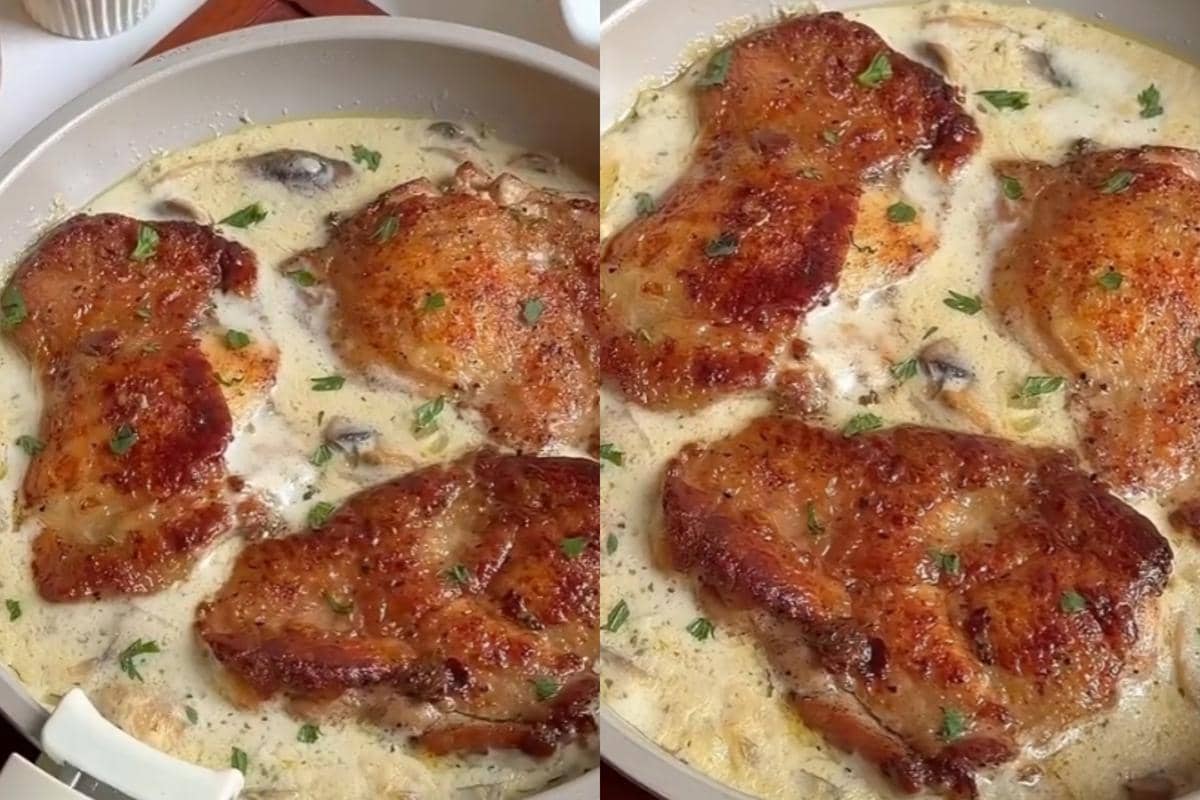 Resep Chicken Chop Mushroom Sauce, Ide Olahan Ayam Creamy ala Resto