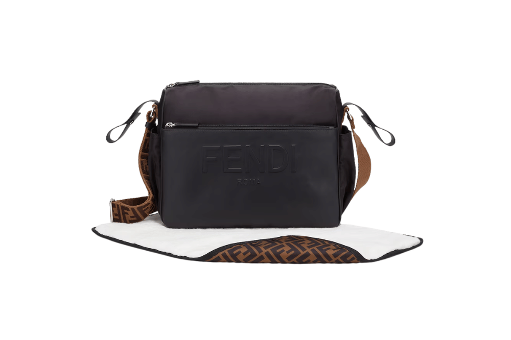 Fendi Nylon Embossed Logo Diaper Bag
