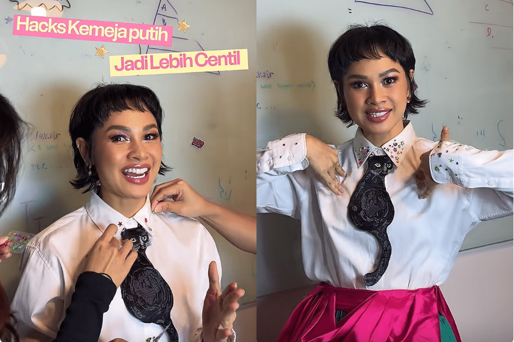 Cara Styling Kemeja Putih ala Andien Jadi Lebih On Point! 