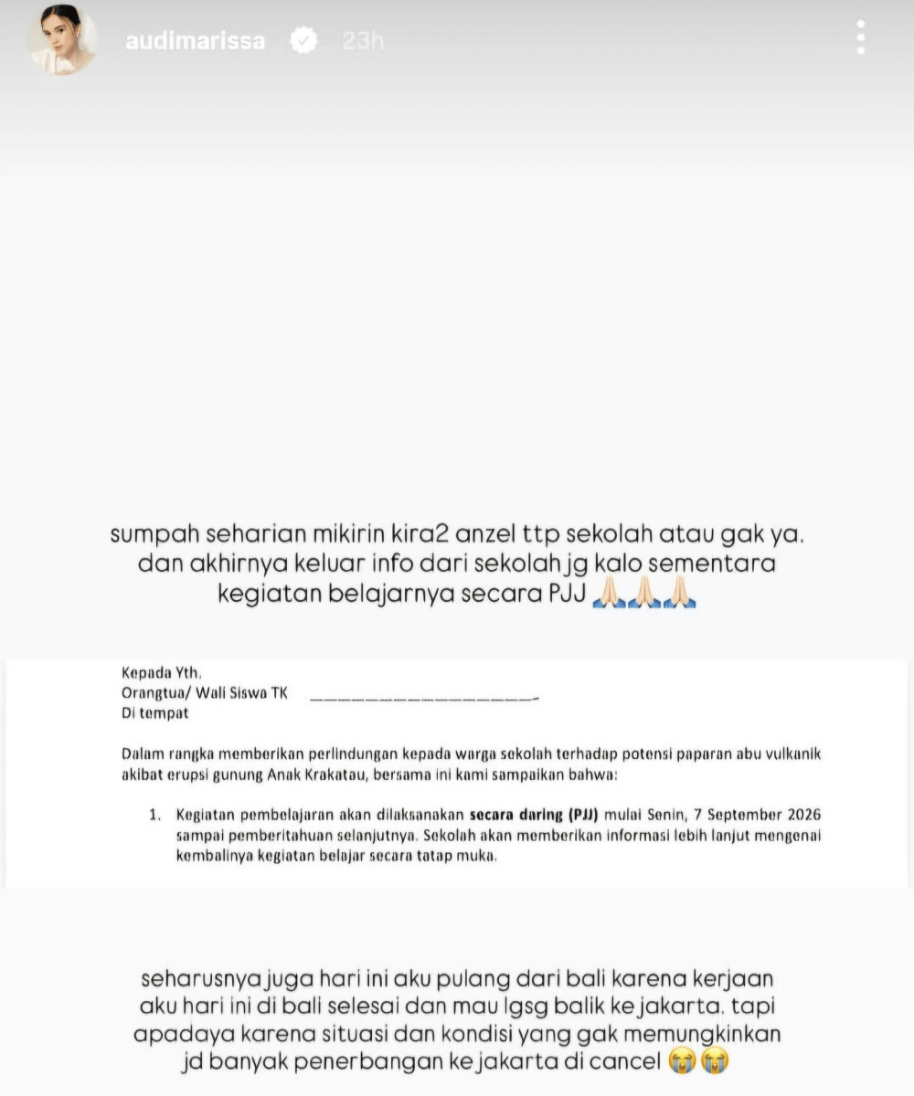 Audi Marissa sempat kepikiran Anzel tetap sekolah atau tidak