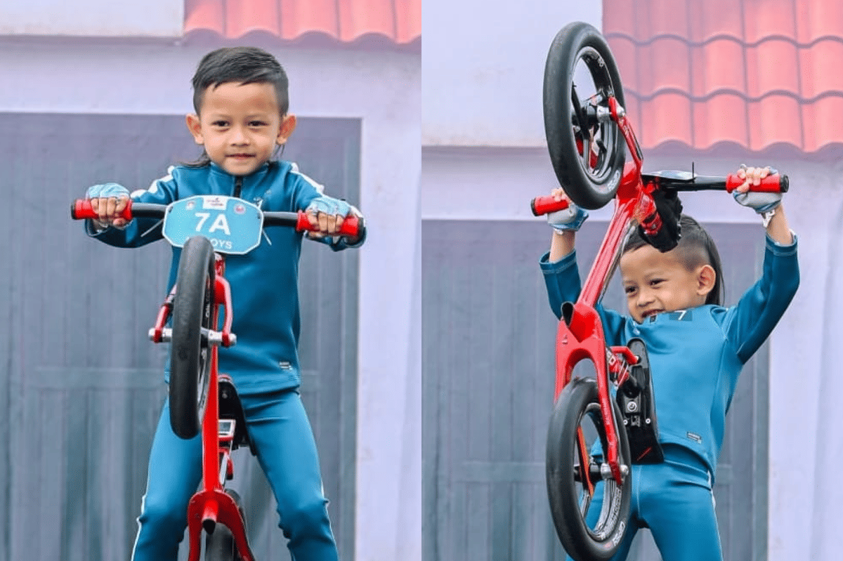 Kevin Sigma Boy, Anak 5 Tahun yang Juara Pushbike di Thailand