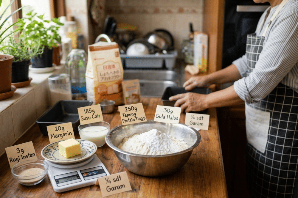 Bahan-bahan Japanese milk bread