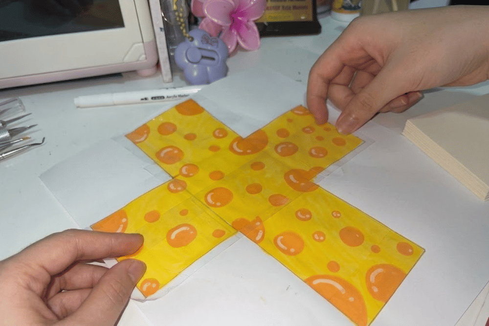 Cara membuat paper squishy keju