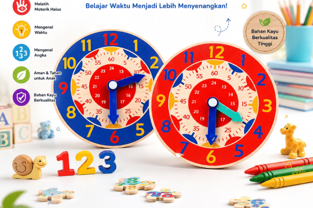 Mainan jam edukasi untuk anak