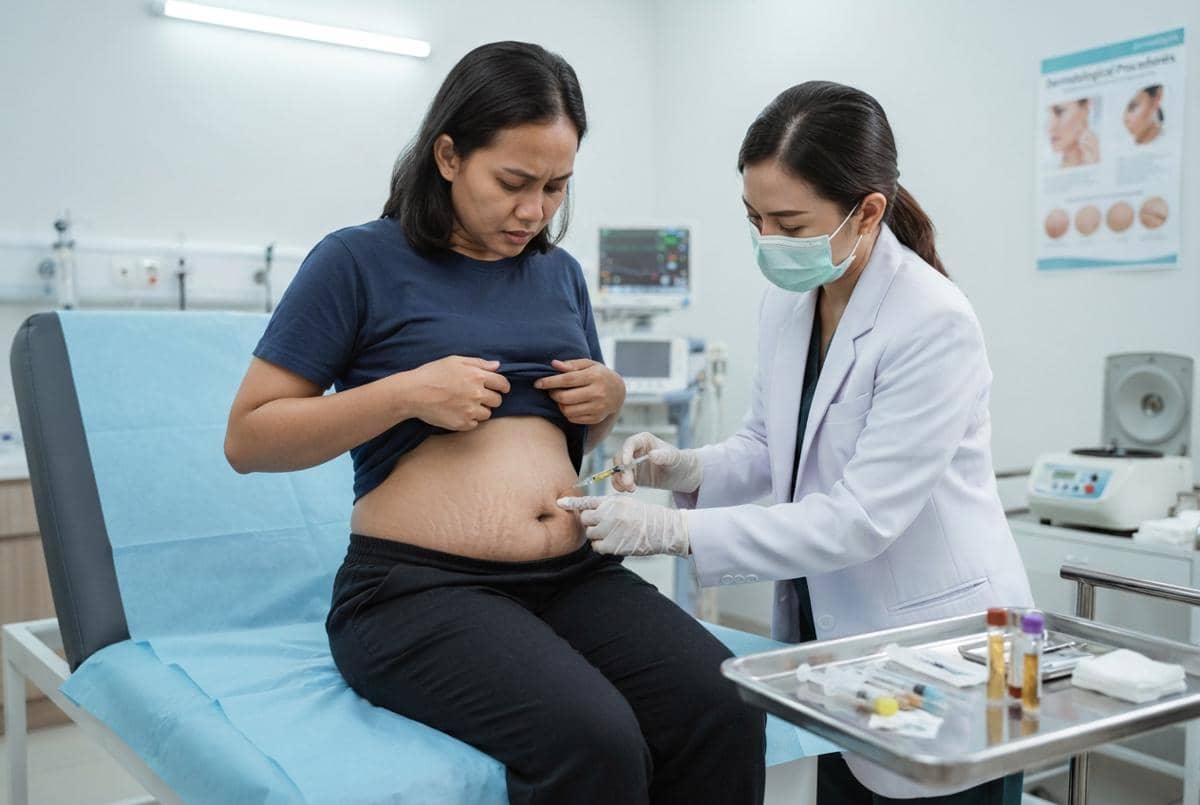 Cara mengatasi garis stretch mark dan kulit perut kendur (3)