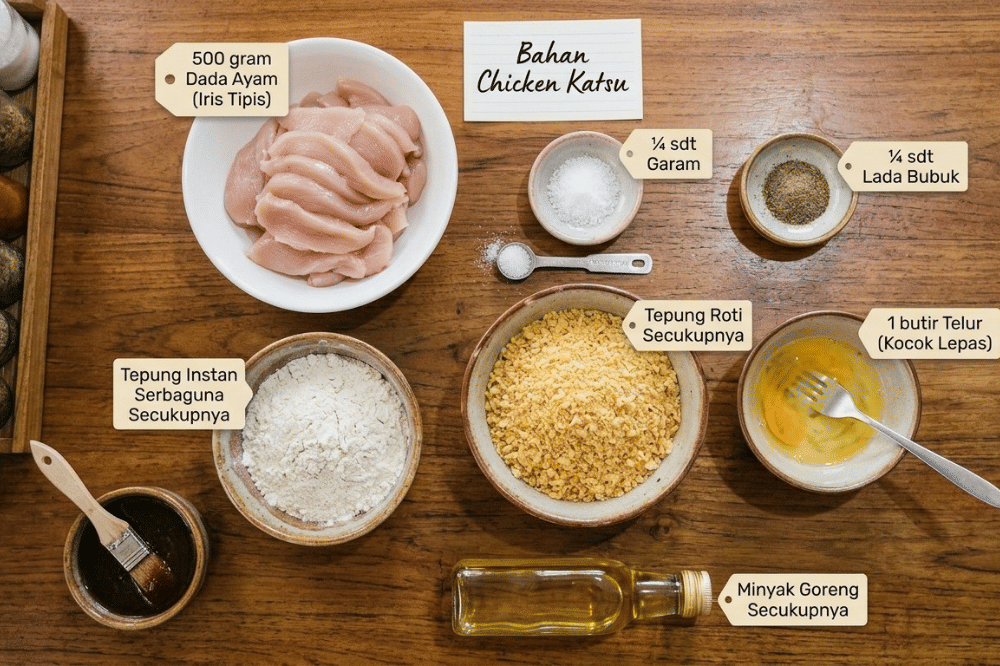 Bahan-bahan chicken katsu