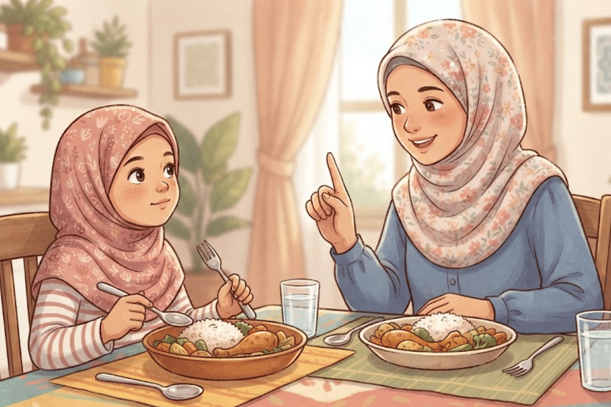 Ingatkan anak doa ketika lupa membaca doa makan