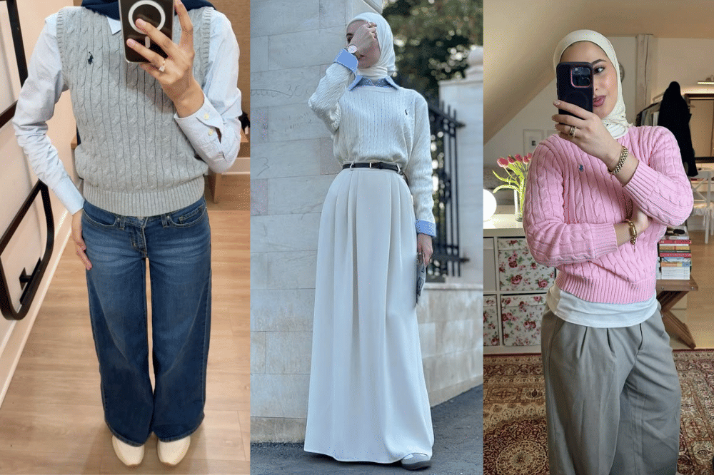 7 Inspirasi Gaya dengan Knit Polo untuk Perempuan Berhijab