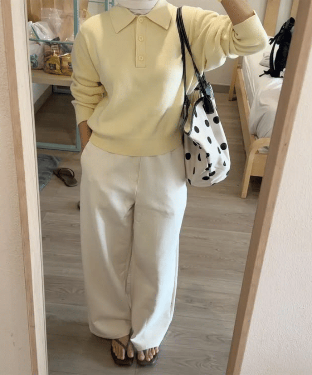Inspirasi gaya dengan knit polo (8)