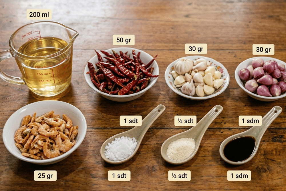 Bahan-bahan chili oil