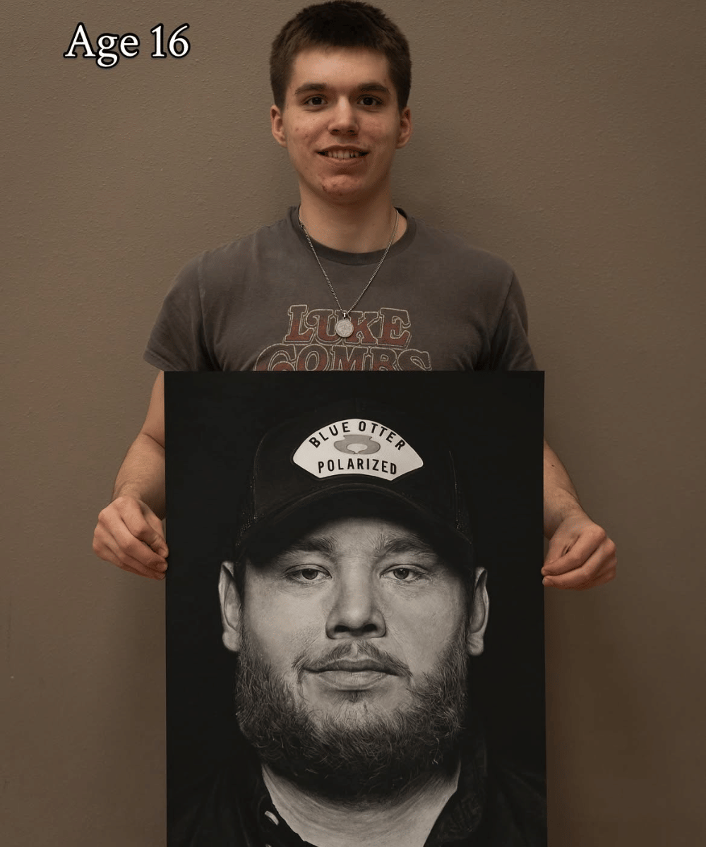 Usia 16 tahun, menggambar Luke Combs