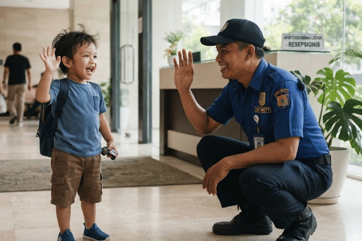 Ajarkan anak untuk menyapa orang yang dikenal ketika berpapasan