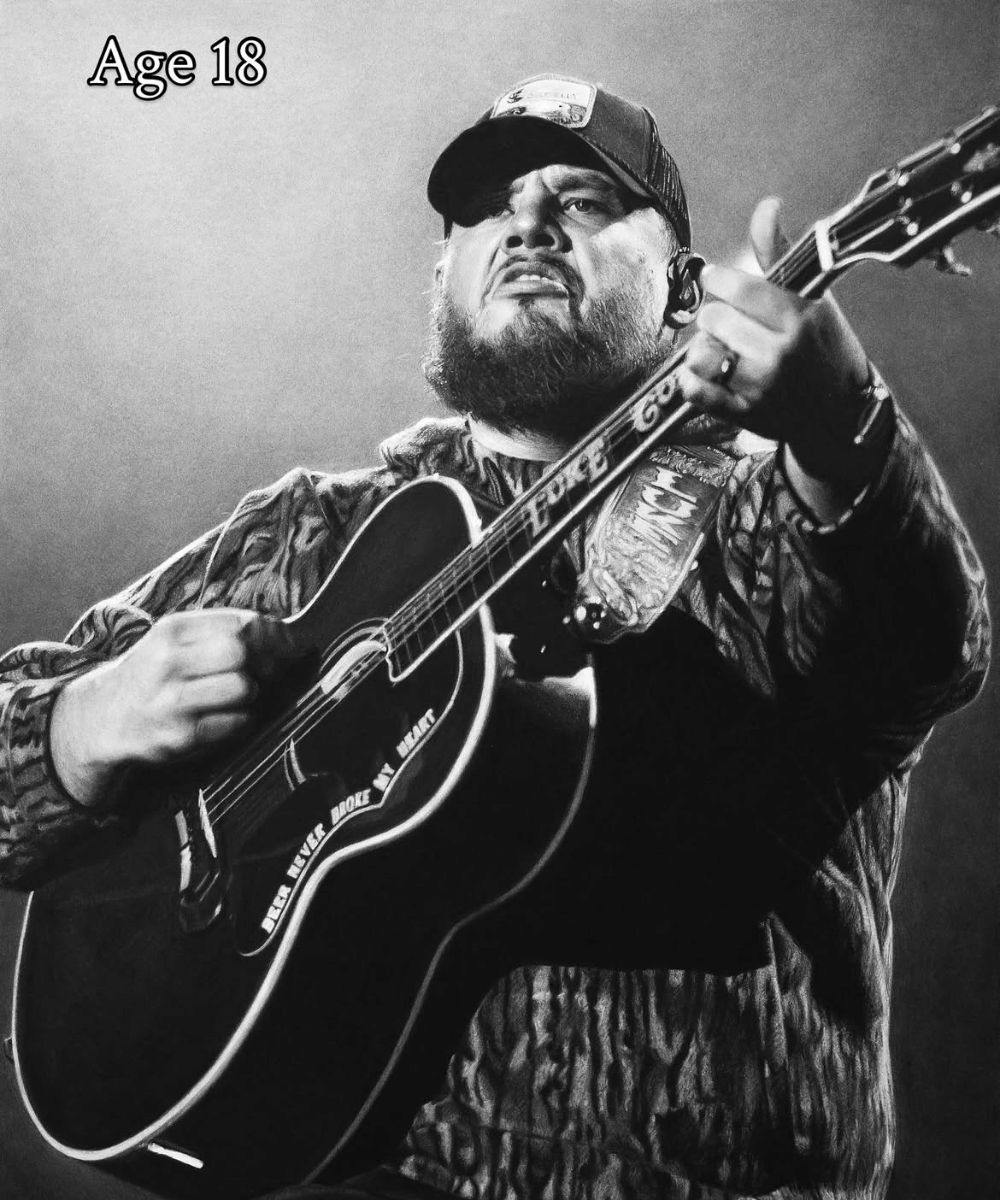 Usia 18 tahun, kembali menggambar Luke Combs