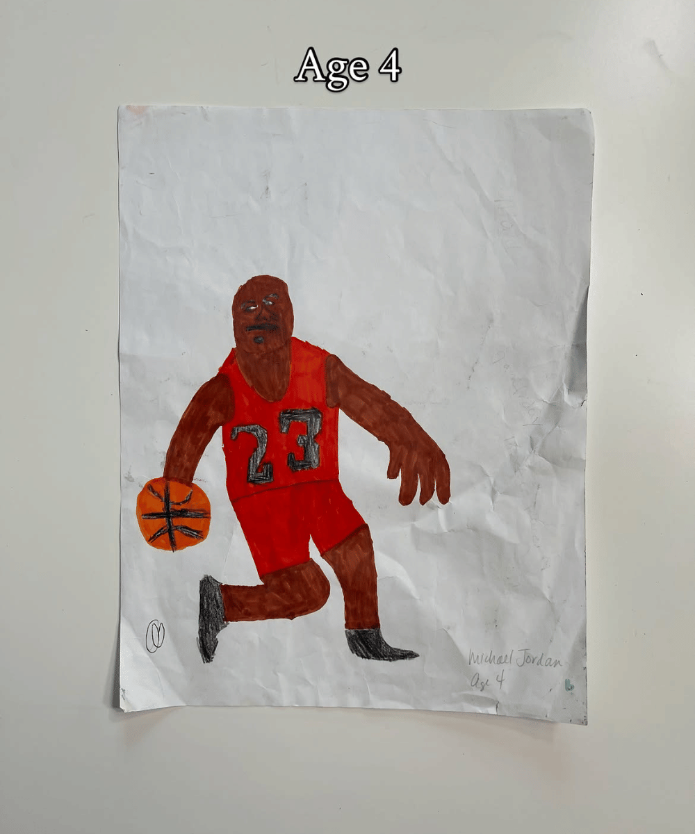 Usia 4 tahun, mulai menggambar Michael Jordan