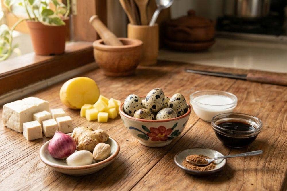 Bahan-bahan membuat semur telur puyuh