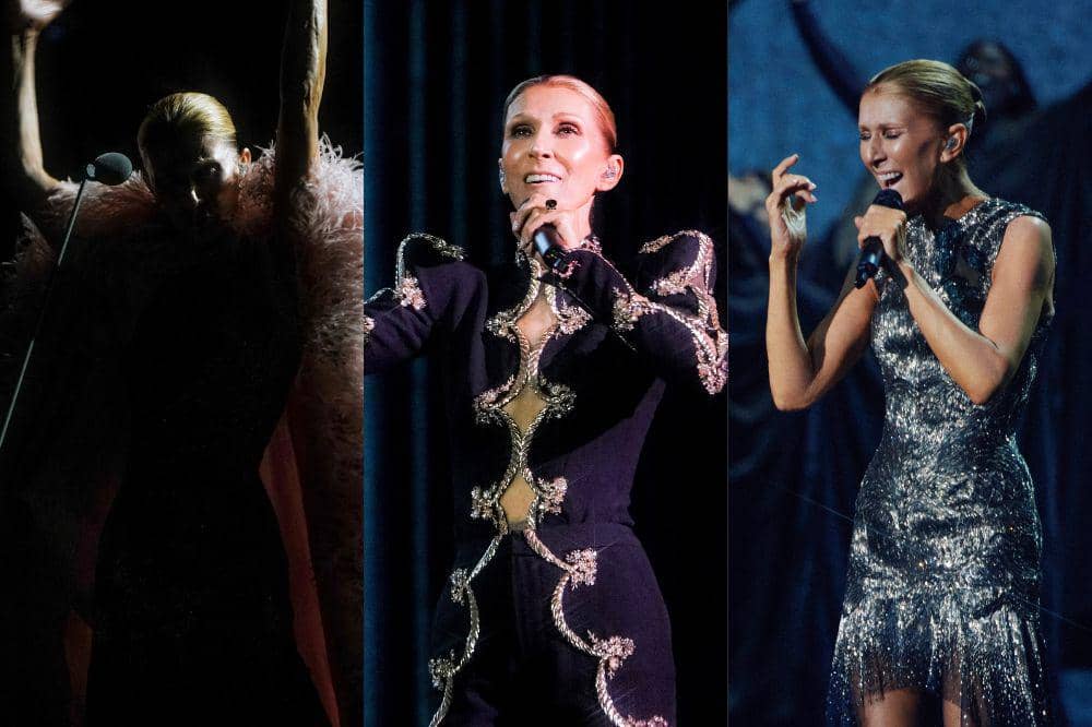Penampilan Celine semakin dramatis dengan busana couture