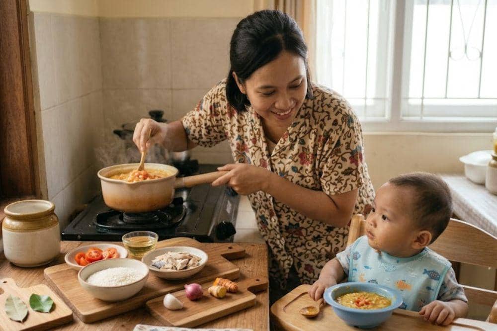 Cara membuat bubur tomat udang