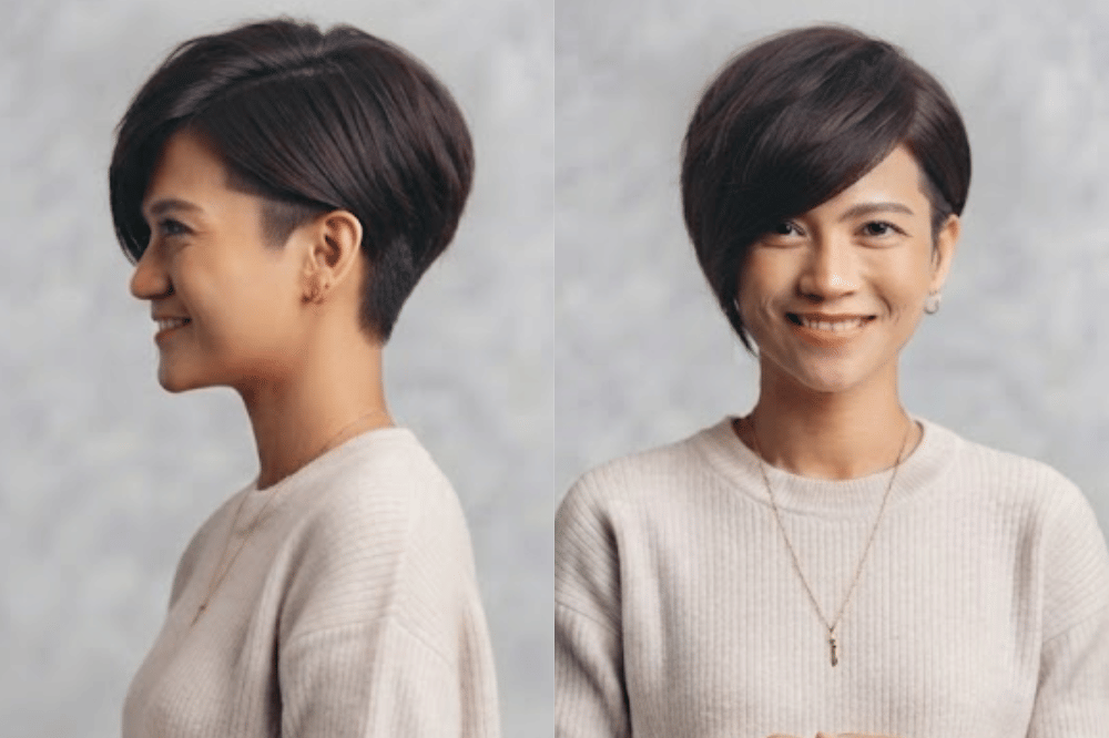 Asymmetrical pixie cut untuk tampilan modern yang bold

