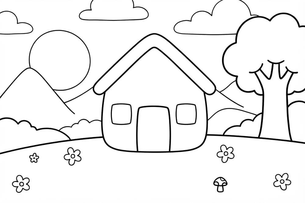50 Ide Lembar Mewarnai Gambar Rumah untuk Anak