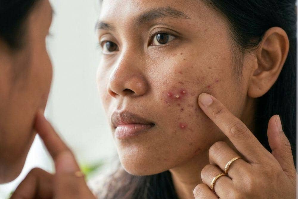 Jerawat muncul seperti saat masa pubertas

