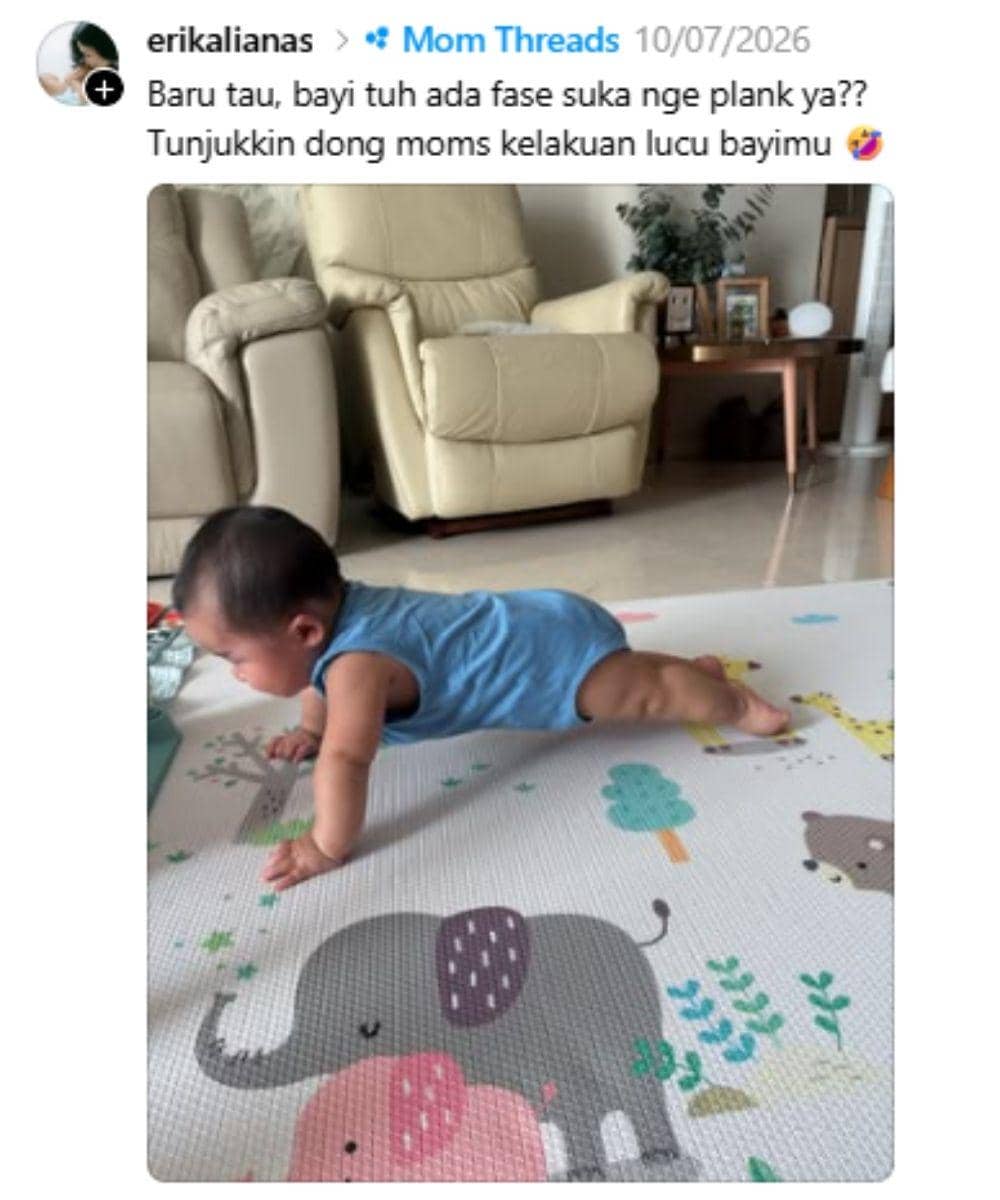 Bayi bisa 'plank' jadi tanda berhasil tummy time