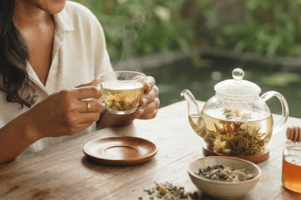 Rutin mengonsumsi teh hijau atau racikan herbal