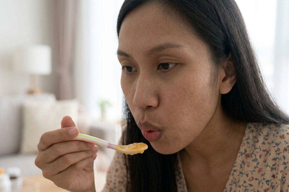 Meniup makanan bisa memindahkan mikroorganisme dari air liur