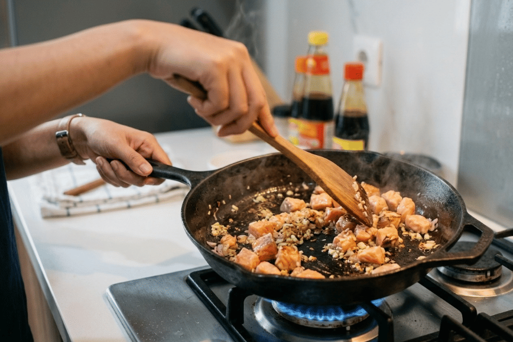Cara membuat bubur kentang salmon