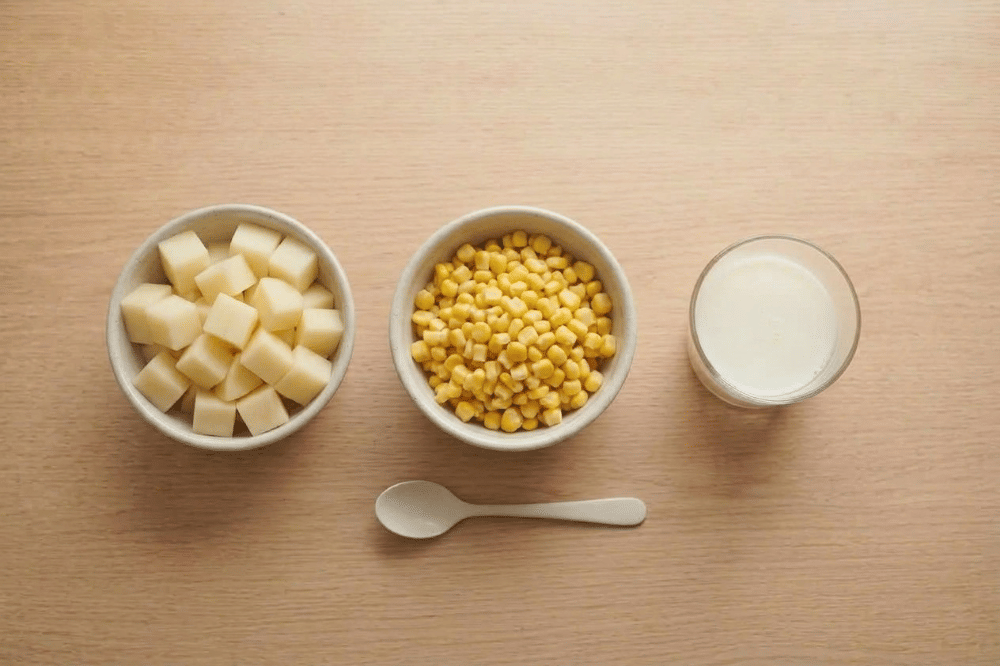 Bahan-bahan bubur kentang jagung