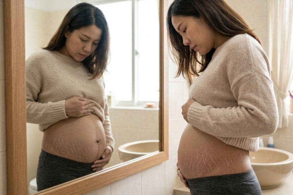 Fase perubahan stretch mark dari awal muncul hingga memudar