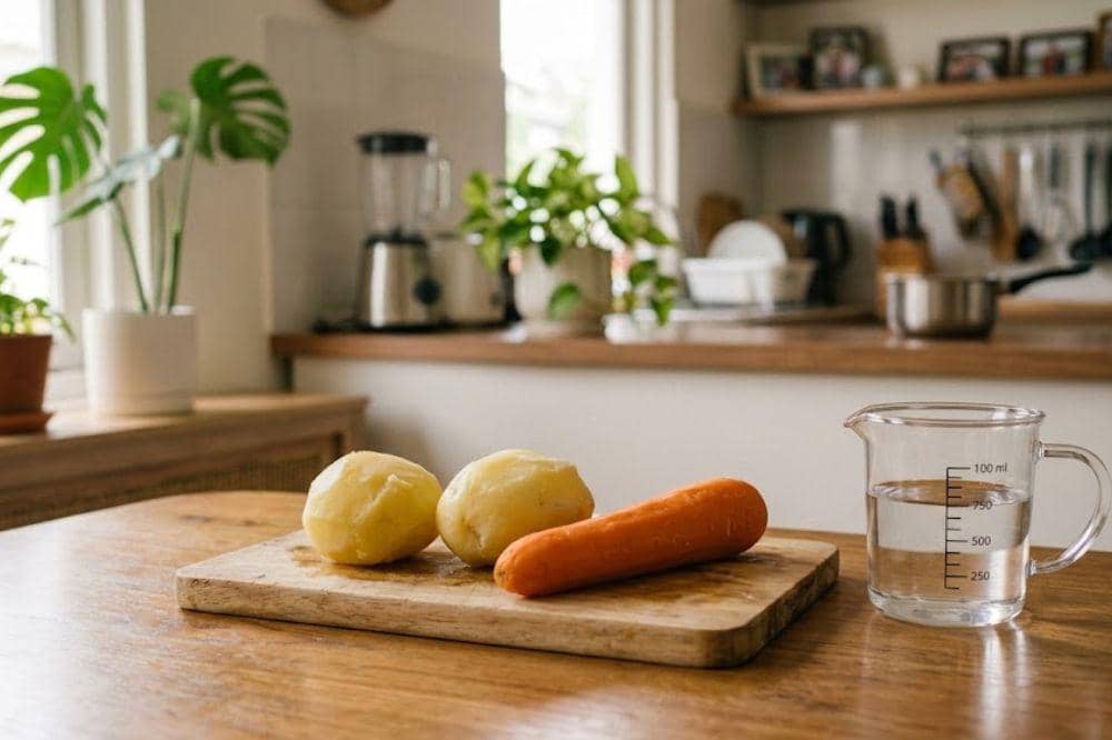 Bahan-bahan membuat puree kentang wortel untuk MPASI
