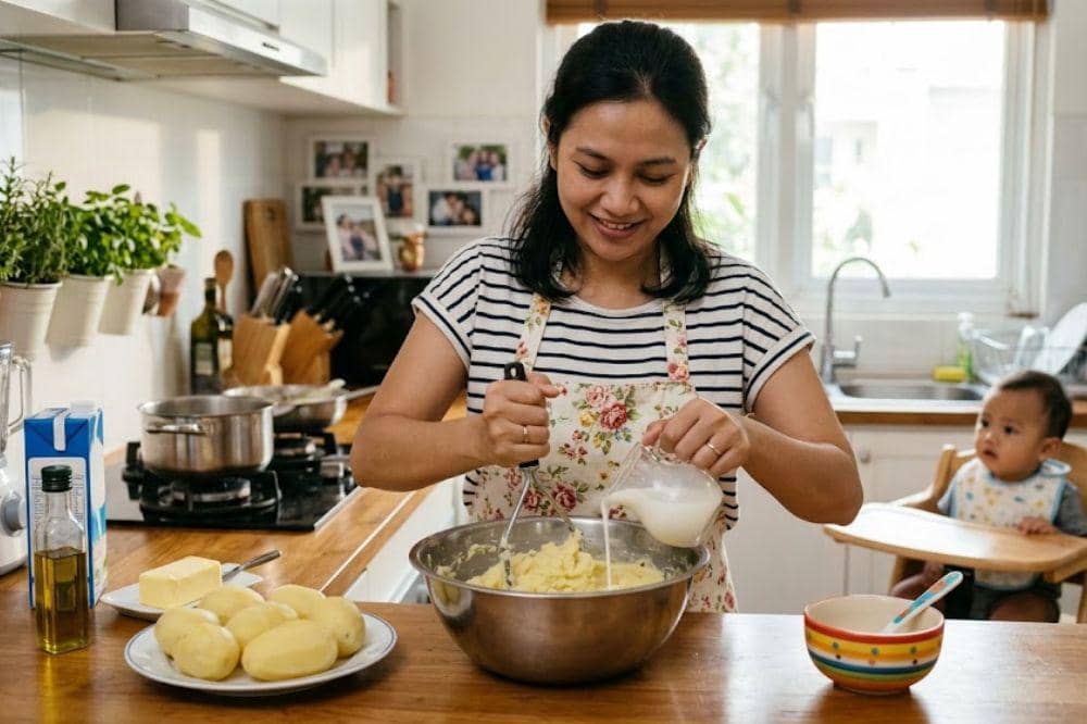 Cara membuat creamy mashed potato untuk MPASI