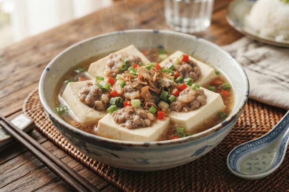 Tahu kukus isi daging cincang