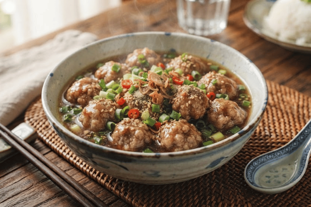 Bola daging cincang saus tiram