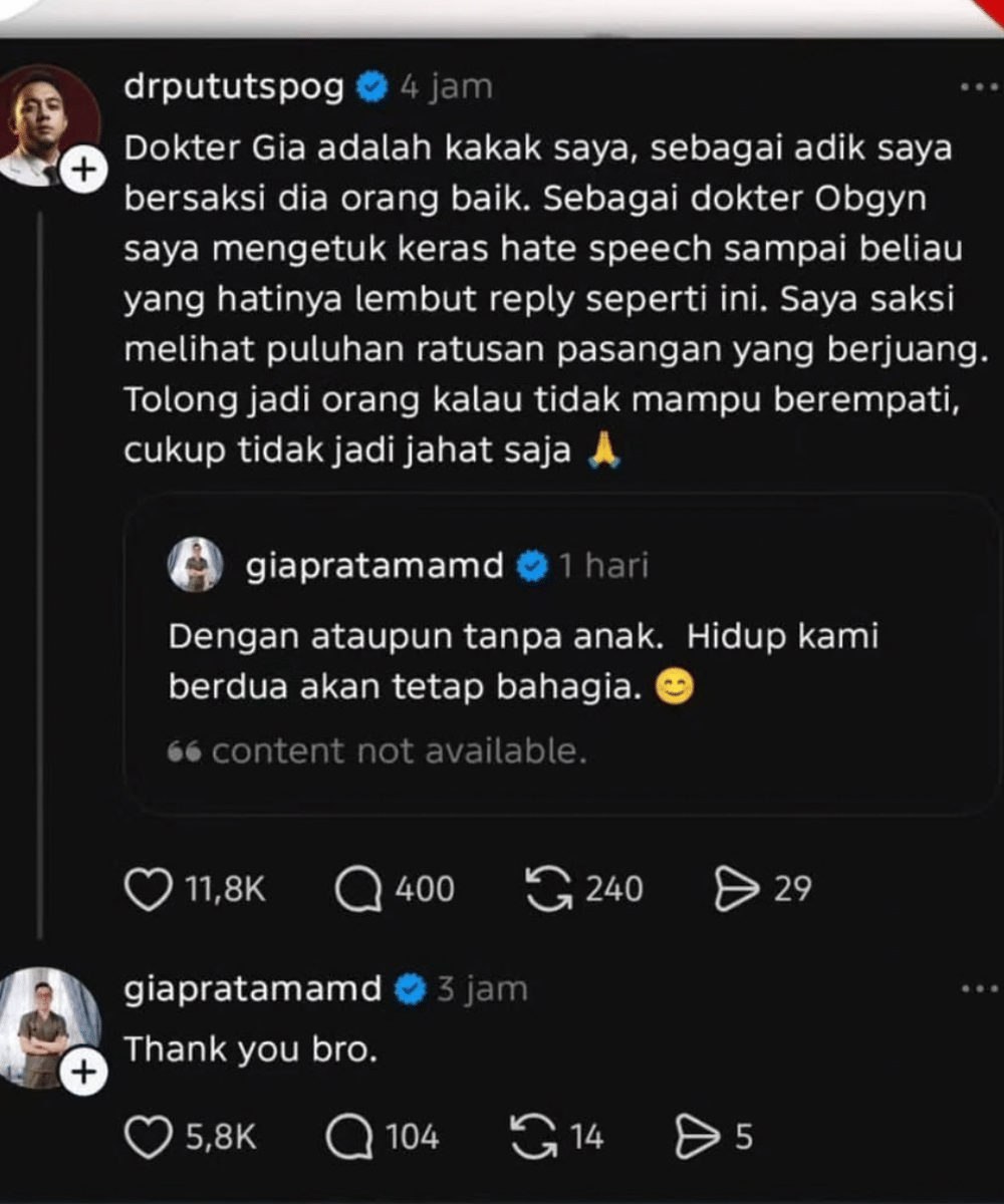 Rekan dokter ikut membela dan mengajak warganet lebih berempati