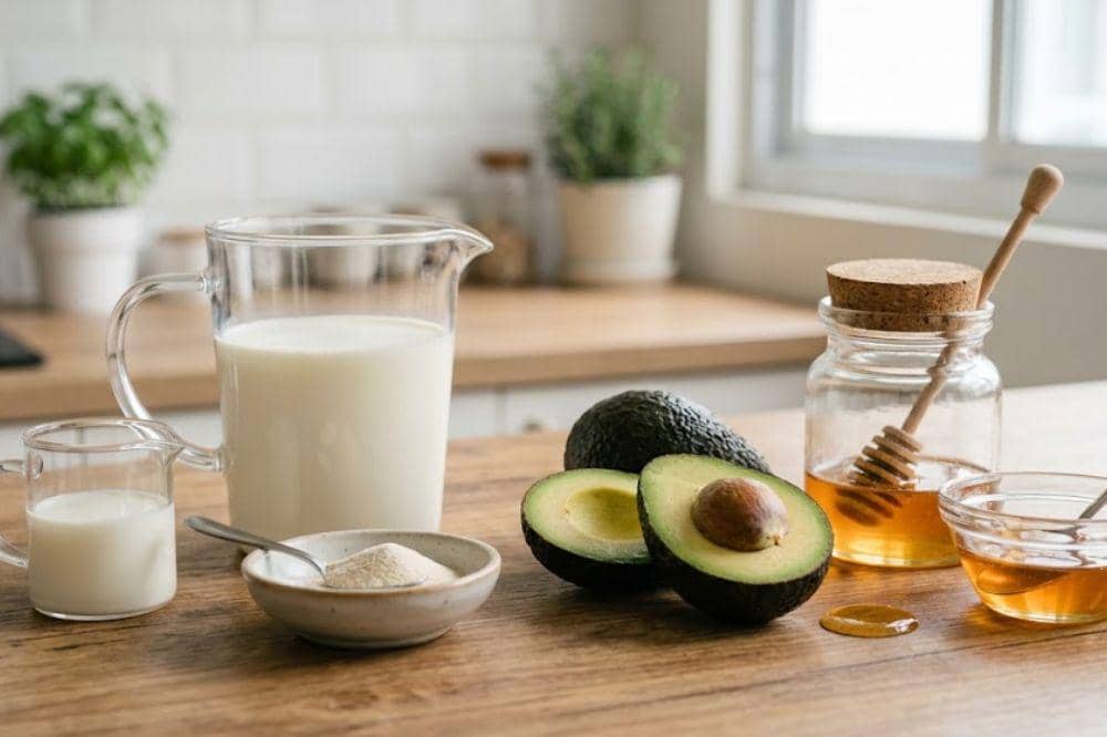 Bahan-bahan membuat alpukat panna cotta