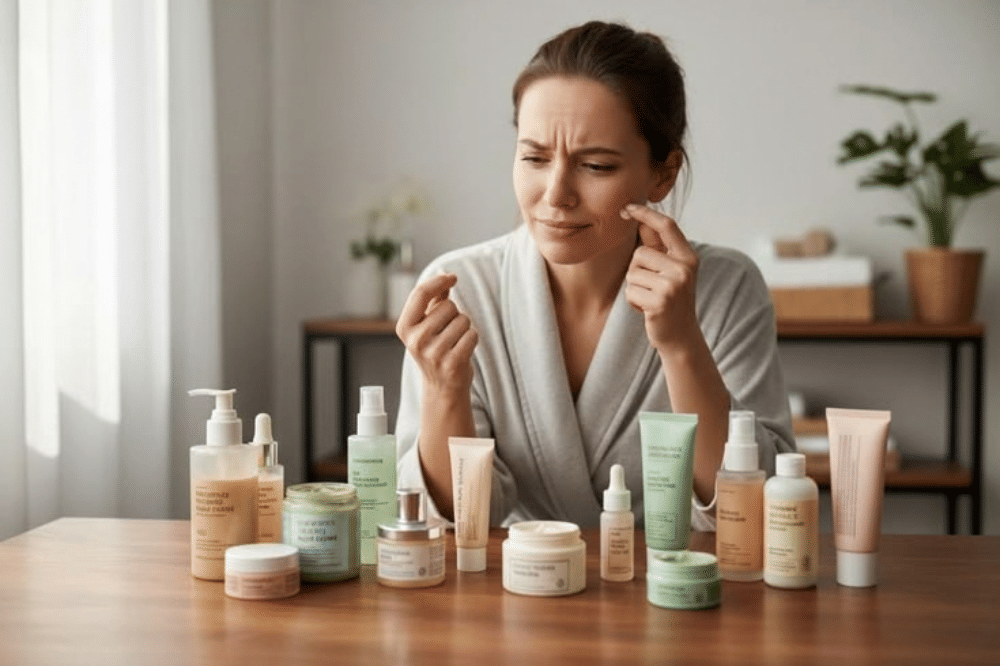 Menghindari terlalu banyak produk skincare