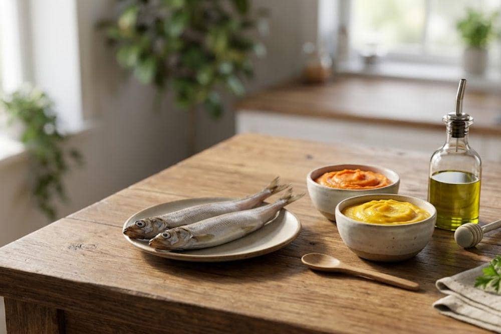 Bahan-bahan membuat shisamo kukus dengan wortel dan labu
