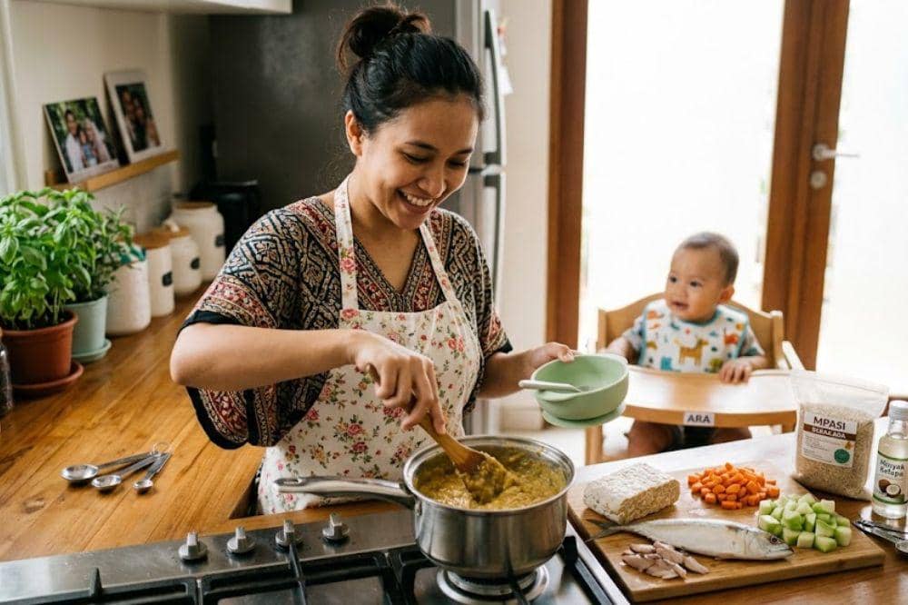 Cara membuat bubur tempe ikan dan kembung untuk MPASI